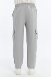 Erkek Oversize Paraşüt Kumaş Kargo Cep Pantolon - Gri - Görsel 10