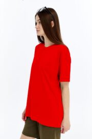 Kadın Oversize Kırmızı T-Shirt - Görsel 5