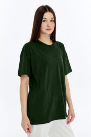Kadın Oversize Haki T-Shirt - Görsel 10