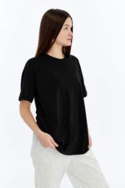 Kadın Oversize Siyah T-Shirt - Görsel 5