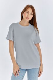Kadın Modal Kumaş Regular Gri T-Shirt - Görsel 11