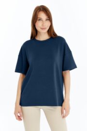 Kadın Modal Kumaş Oversize Füme T-Shirt - Görsel 11