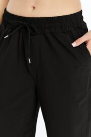 Kadın Oversize Paraşüt Kumaş Baggy Pantolon - Siyah - Görsel 6