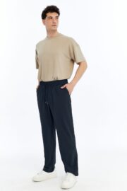 Erkek Oversize Paraşüt Kumaş Baggy Pantolon - Lacivert - Görsel 12