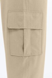 Erkek Oversize Paraşüt Kumaş Kargo Cep Pantolon - Bej - Görsel 11