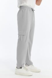 Erkek Oversize Paraşüt Kumaş Kargo Cep Pantolon - Gri - Görsel 5