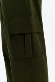 Erkek Oversize Paraşüt Kumaş Kargo Cep Pantolon - Haki - Görsel 5