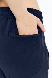 Kadın Oversize Paraşüt Kumaş Paçası Lastikli Pantolon - Lacivert - Görsel 6