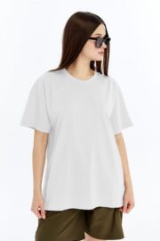 Kadın Oversize Beyaz T-Shirt - Görsel 3