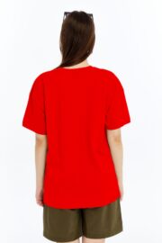 Kadın Oversize Kırmızı T-Shirt - Görsel 10