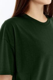 Kadın Oversize Haki T-Shirt - Görsel 5