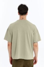 Erkek Modal Kumaş Oversize Su Yeşili T-Shirt - Görsel 10