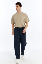 Erkek Oversize Paraşüt Kumaş Baggy Pantolon - Lacivert - Görsel 6
