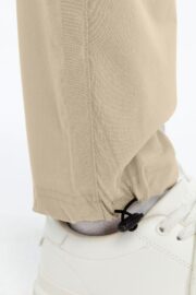 Erkek Oversize Paraşüt Kumaş Kargo Cep Pantolon - Bej - Görsel 6
