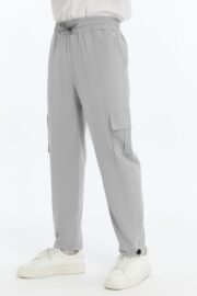 Erkek Oversize Paraşüt Kumaş Kargo Cep Pantolon - Gri - Görsel 11