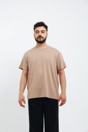 Erkek Modal Kumaş Regular Sütlü Kahve T-Shirt - Görsel 3