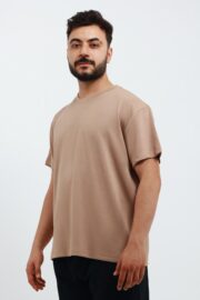 Erkek Modal Kumaş Regular Sütlü Kahve T-Shirt
