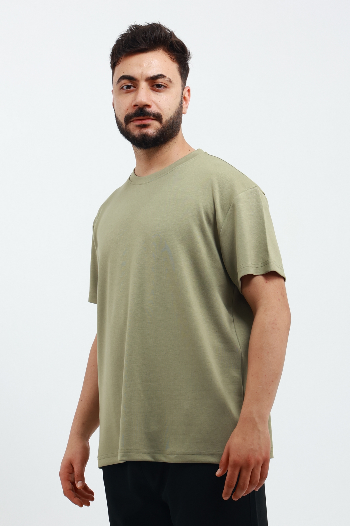 SVCN4320 Erkek Modal Kumaş Regular Su Yeşili T-Shirt - Görsel 1