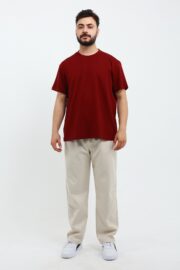 Erkek Modal Kumaş Regular Bordo T-Shirt - Görsel 2