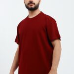 Erkek Modal Kumaş Regular Bordo T-Shirt