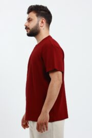 Erkek Modal Kumaş Regular Bordo T-Shirt - Görsel 5
