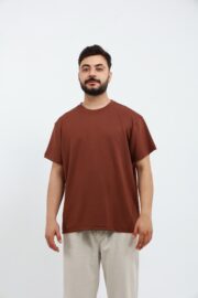 Erkek Modal Kumaş Regular Kahverengi T-Shirt - Görsel 3
