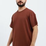 Erkek Modal Kumaş Regular Kahverengi T-Shirt