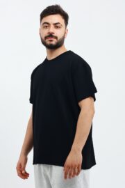 Erkek Modal Kumaş Regular Siyah T-Shirt