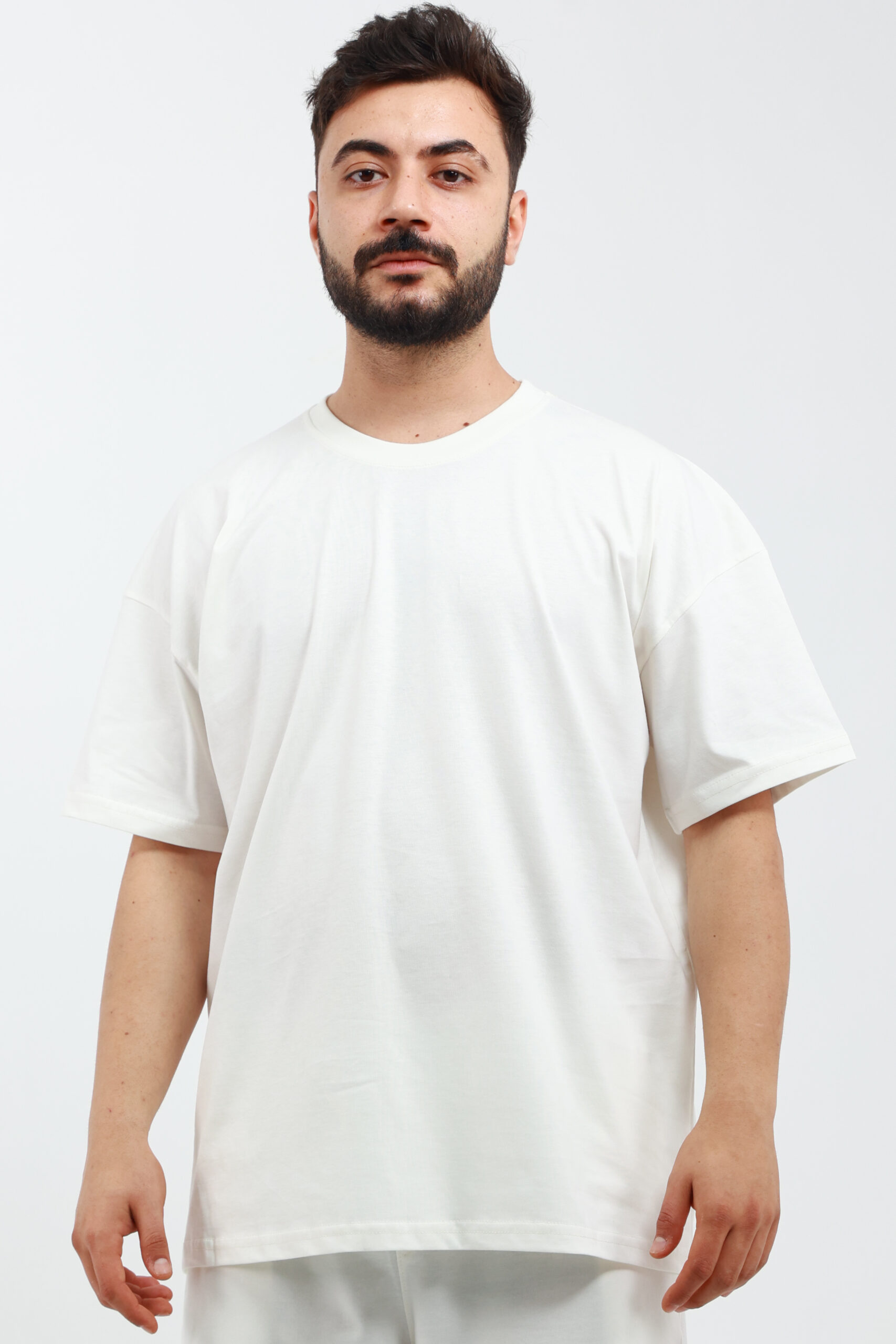 SVCN4662 Erkek Oversize Beyaz T-Shirt - Görsel 1