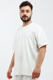 Erkek Oversize Beyaz T-Shirt - Görsel 3