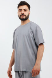 Erkek Oversize Gri T-Shirt - Görsel 3
