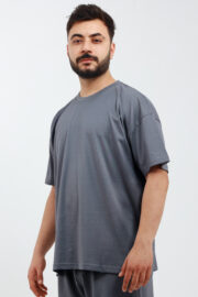 Erkek Oversize Füme T-Shirt - Görsel 3