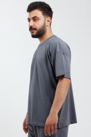 Erkek Oversize Füme T-Shirt - Görsel 4
