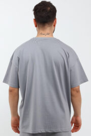 Erkek Oversize Gri T-Shirt - Görsel 5