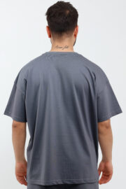 Erkek Oversize Füme T-Shirt - Görsel 5