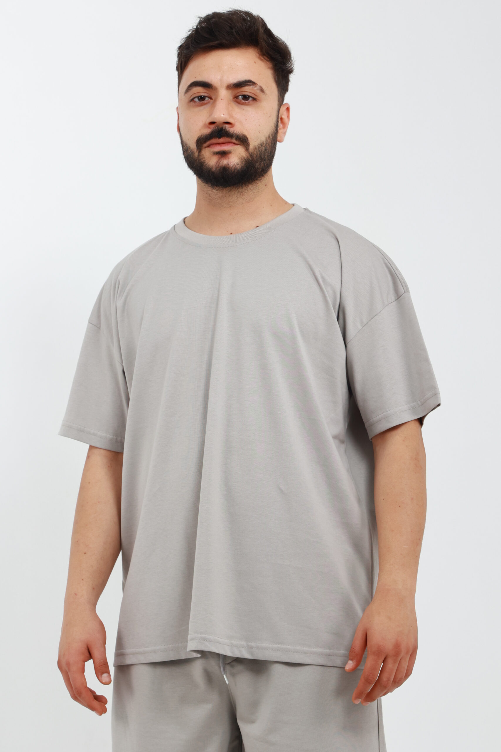 SVCN4758 Erkek Oversize Taş T-Shirt - Görsel 1