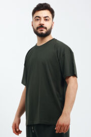 Erkek Oversize Haki T-Shirt - Görsel 3