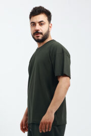 Erkek Oversize Haki T-Shirt - Görsel 4