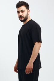 Erkek Oversize Siyah T-Shirt - Görsel 4