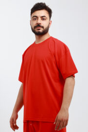 Erkek Oversize Kırmızı T-Shirt - Görsel 3