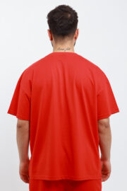 Erkek Oversize Kırmızı T-Shirt - Görsel 5