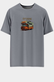 Unisex Oversize Efsane Tasarım T-Shirt - Gri