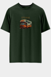 Unisex Oversize Efsane Tasarım T-Shirt - Haki