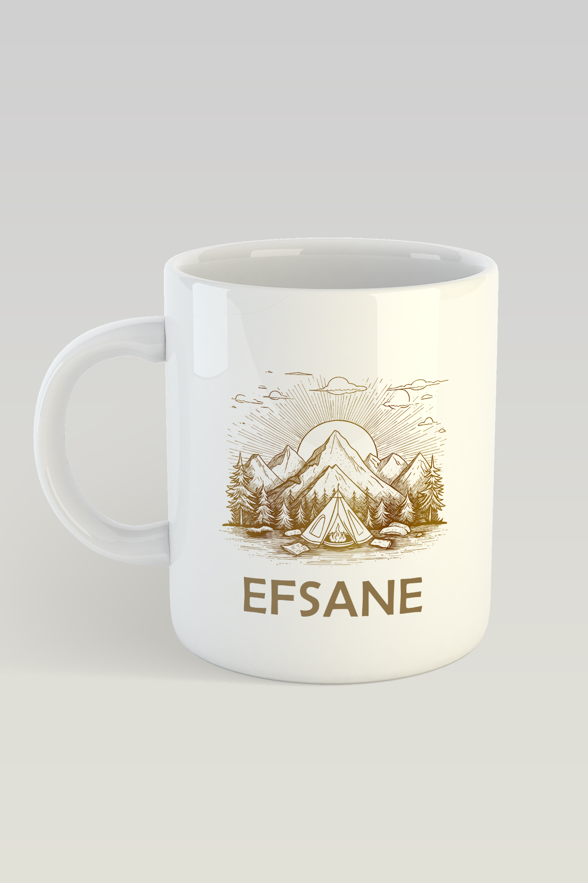 efsane-mug-kahve Efsane Tasarımlı Porselen Kupa Bardak - Doğa - Görsel 1