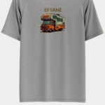 Unisex Oversize Efsane Tasarım T-Shirt - Taş
