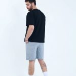 Erkek Oversize Duble Paça Penye Şort - Grimelanj